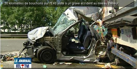 Belgique Grave accident à Alleur